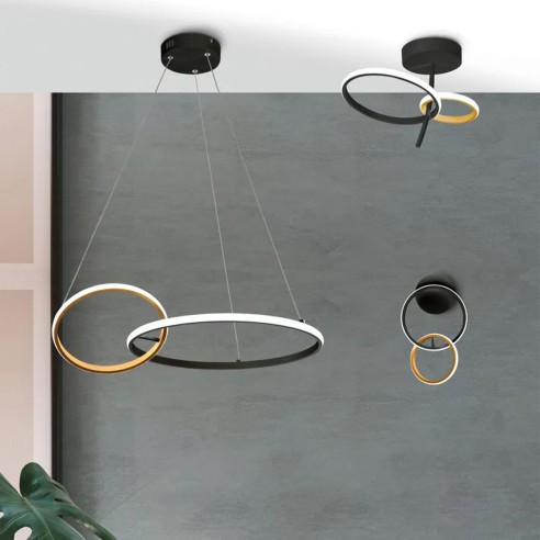 lampadari linea Kara metallo nero/oro Novecento