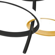 Plafoniera kara LED integrato, metallo nero/oro Novecento dettaglio