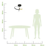 Plafoniera kara LED integrato, metallo nero/oro Novecento