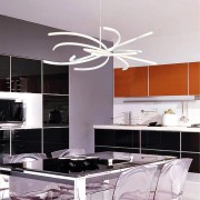 Elettra lampadario LED integrato, metallo bianco, Novecento