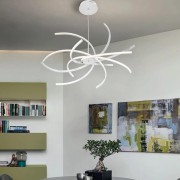 Elettra lampadario LED integrato, metallo bianco, Novecento