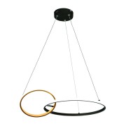 Lampadario a sospensione kara LED integrato, metallo nero/oro Novecento