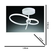 Kara plafoniera LED integrato, alluminio, 1600LM, bianco, Novecento