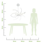 Elettra lampadario LED integrato, metallo bianco, Novecento