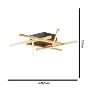 Plafoniera Trinidad LED nero, oro, 1685LM, Novecento dettaglio