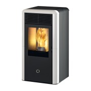 Stufa a pellet ceramica bianco panna Idro Spot100 H 10,1 kW EK 63
