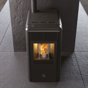 Stufa a pellet ceramica grigio Idro Spot100 H 10,1 kW EK 63