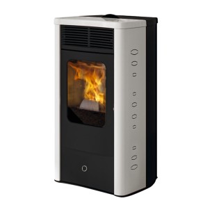 Stufa a pellet ceramica bianco Idro Dore160 H 16,2 kW EK 63 2