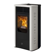 Stufa a pellet ceramica bianco Idro Dore160 H 16,2 kW EK 63