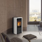 Stufa a pellet ceramica bianco Idro Dore160 H 16,2 kW EK 63