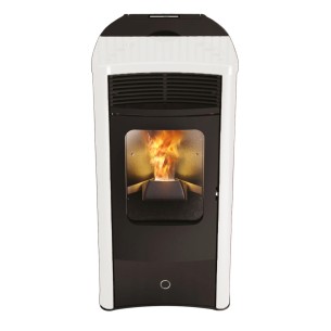 Stufa a pellet ceramica bianco Idro Dore160 H 16,2 kW EK 63