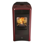 Stufa a pellet ceramica bordeaux Idro Dore160 H 16,2 kW EK 63
