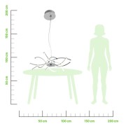 Roxie lampadario LED integrato, cromo, alluminio, 3120LM, Novecento