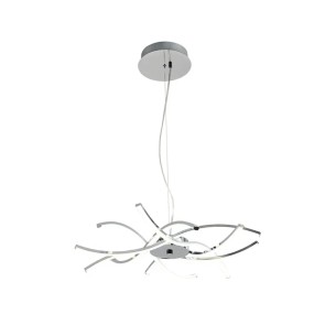 Roxie lampadario LED alluminio cromo, 3120 lm, Novecento 2