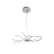 Roxie lampadario LED integrato, cromo, alluminio, 3120LM, Novecento