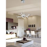 Roxie lampadario LED alluminio cromo, 3120 lm, Novecento