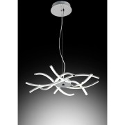 Roxie lampadario LED, cromo, alluminio, 3120LM, Novecento
