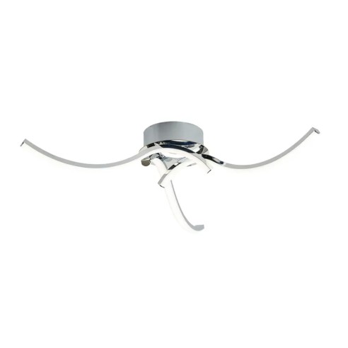Roxie plafoniera LED, cromo, alluminio, 1400LM, Novecento