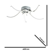 Roxie plafoniera LED, cromo, alluminio, 2300 LM, Novecento