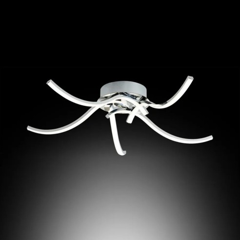 Roxie plafoniera LED, cromo, alluminio, 2300 LM, Novecento