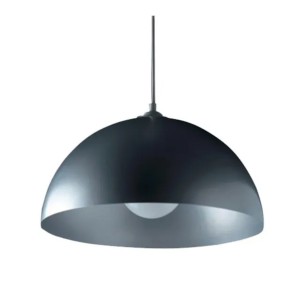 Lampadario Calotta in metallo grigio, E27, Ø 33 cm, Novecento