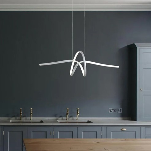 Malika lampadario moderno LED silver, alluminio, 2700LM, Novecento