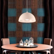 Lampadario Calotta beige in ferro, 1xE27, Ø 33 cm, Novecento