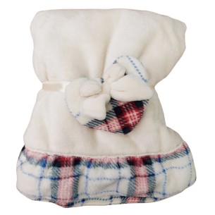 Scott Plaid arredo con balza bianco 130x160 cm Linea Oro