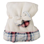 Scott Plaid arredo con balza bianco 130x160 cm Linea Oro