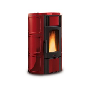 Stufa a pellet ventilata maiolica bordeaux Iside Idro H15 18,1 kW LaNordica Extraflame 1286500