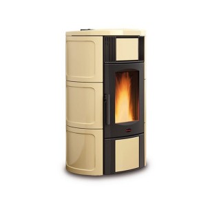 Stufa a pellet ventilata maiolica pergamena Iside Idro H15 18,1 kW LaNordica Extraflame 1286501