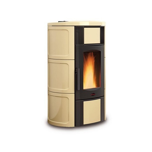 Stufa a pellet ventilata maiolica pergamena Iside Idro H15 18,1 kW LaNordica Extraflame 1286501