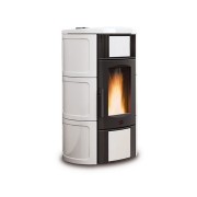 Stufa a pellet ventilata maiolica bianco Iside Idro H15 18,1 kW LaNordica Extraflame 1286502