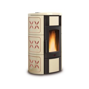 Stufa a pellet ventilata maiolica ametista Iside Idro H15 18,1 kW LaNordica Extraflame 1286503
