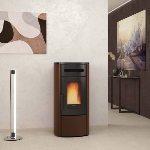 Stufa a pellet ermetica ventilata tortora Guenda Idro 16,2 kW LaNordica Extraflame 1285302 2