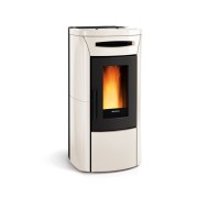 Stufa a pellet ermetica ventilata maiolica panna Fiandra Idro Evo 16,2 kW LaNordica Extraflame 1282106