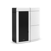 Stufa a pellet ermetica ventilata slim maiolica bianco Evelyne Idro 2.0 18 kW LaNordica Extraflame 1281604