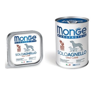 Monge Monoprotein patè solo agnello alimento umido cane
