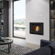 Inserto a pellet ventilato Pellek80 Evo 8,1 kW Ek63 813840 kit a botola caricamento pellet a inserto acceso optional