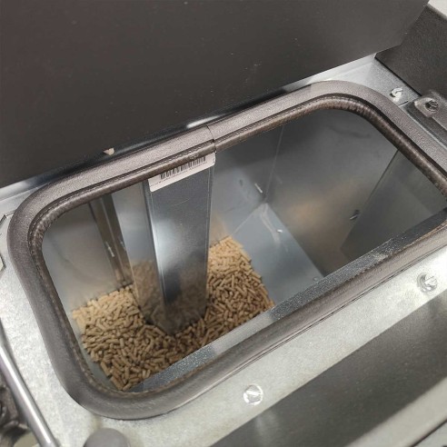Stufa a pellet biancoTeorema 5.0 Extraflame serbatoio
