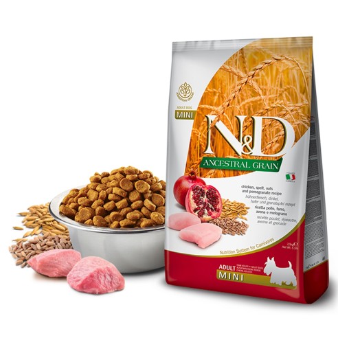 Farmina N&D Ancestral Grain dog Adult Mini pollo e melograno 2,5kg
