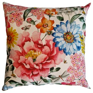 Cuscino arredo Mirabella floreale sfoderabile con zip 50x50cm