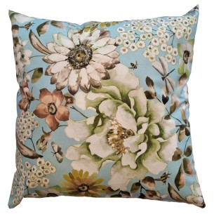 Cuscino arredo Mirabella floreale sfoderabile con zip 50x50cm