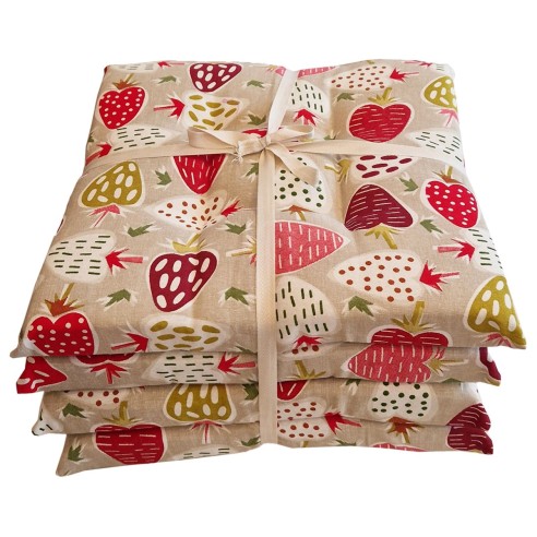 Set 4pz cuscino per sedia Fragole 40x40cm Olibò
