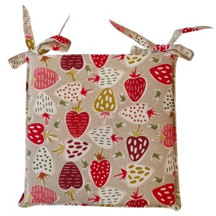 Cuscino per sedia sfoderabile Fragole 40x40cm 1pz Olibò