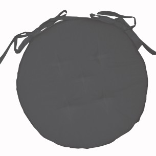 Cuscino sedia rotondo Garda tinta unita grigio trapuntato Olibò