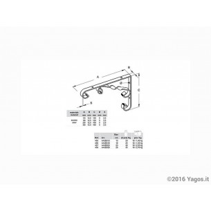 Staffa per mensola Country nero 1pz 2