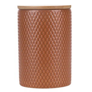 Barattolo Dark Chocolate in ceramica con coperchio in bambù 850ml 2