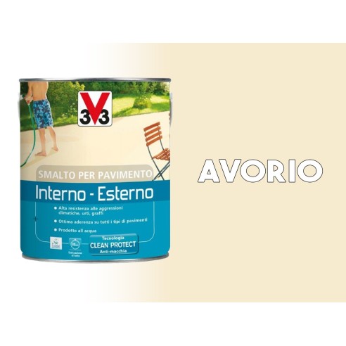 Smalto per pavimento interno esterno V33 cemento calcestruzzo 0,5 L avorio