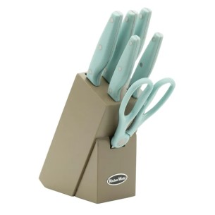 Ceppo coltelli 7 pz Kitchen Word azzurro